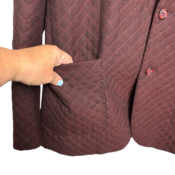 Tailorbyrd Blazer 44L Wool Quilted Office Preppy 2 Button Sport Coat Academia - Picture 8 of 11
